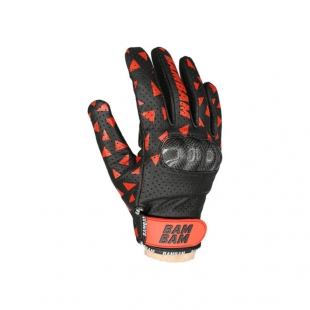 BAMBAM SPORTS Rękawice Classic Longboard Leather Gloves black/red